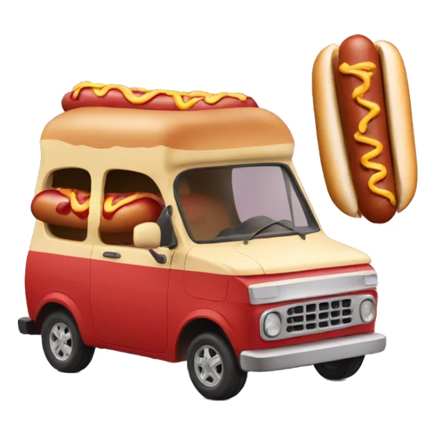 Car eating hotdogs sticker