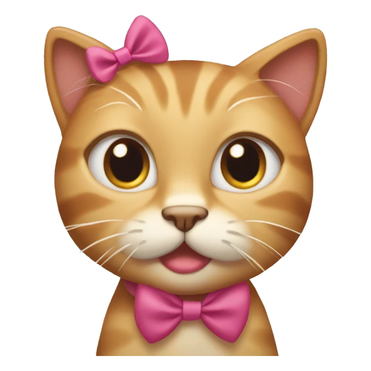 the cat is embarrassed, she has a bow on her head sticker