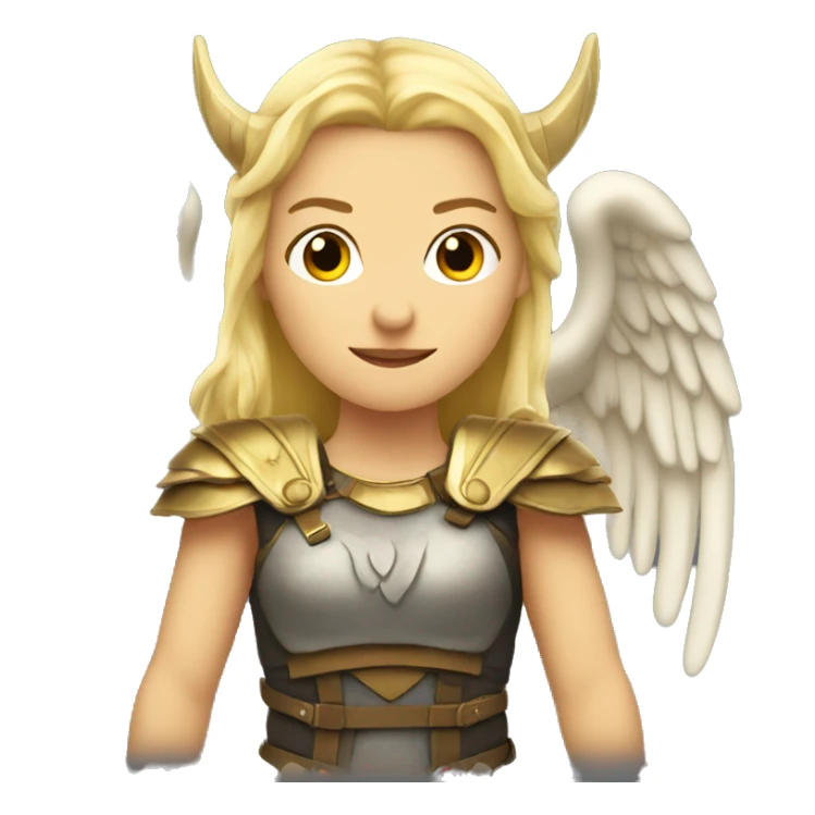 blond Valkyrie with wings and horn sticker