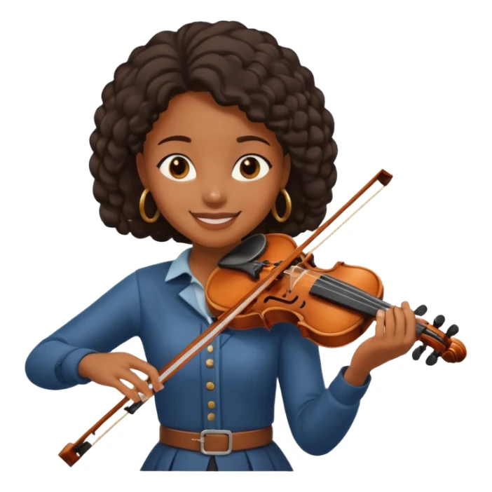 black girl playing violin sticker