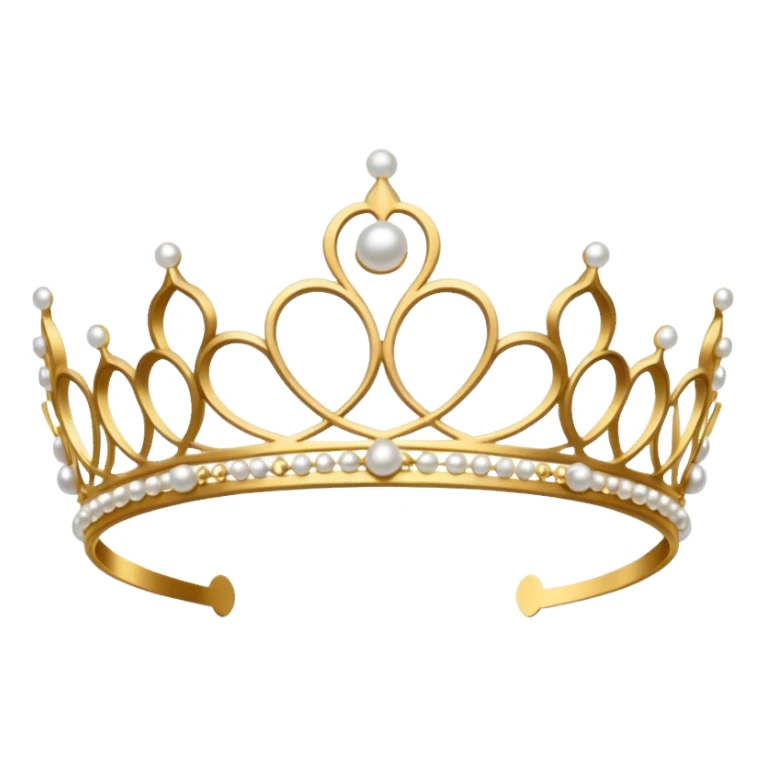 dainty gold tiara with pearls sticker