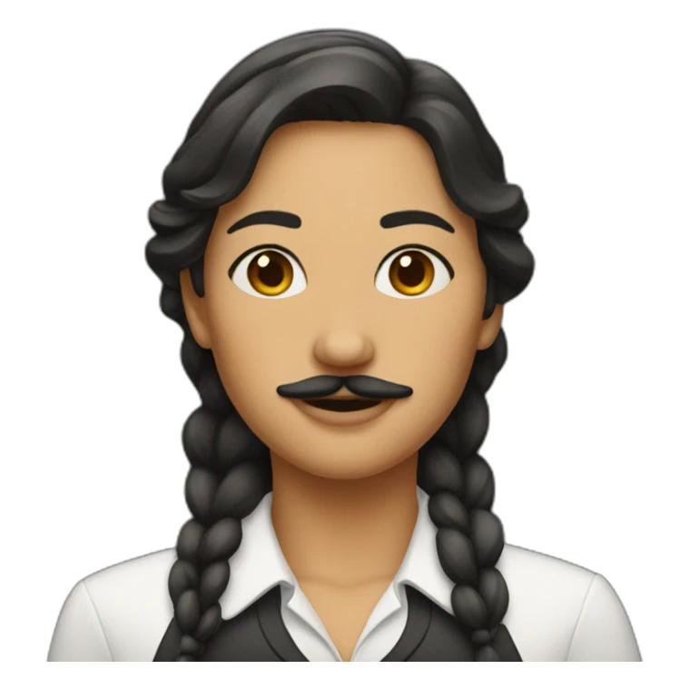 woman with mustache sticker