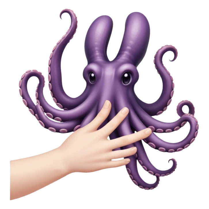 hand with tentacles instead of fingers sticker