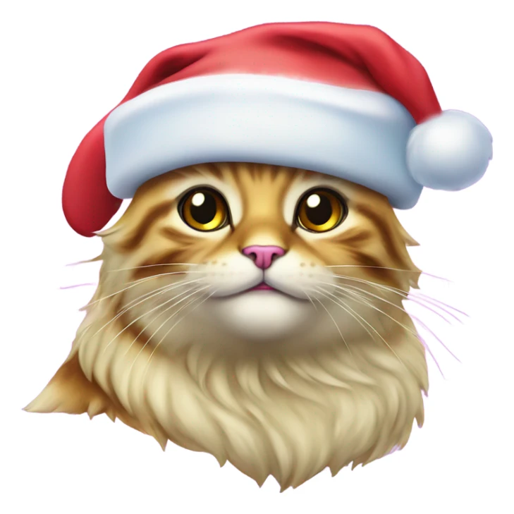 Lisa frank Christmas cat with Santa hat sticker