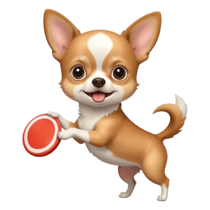 Chihuahua catching a frisbee sticker