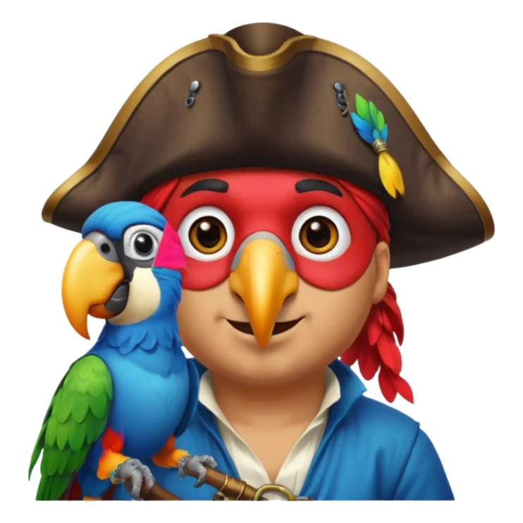 pirate and parrot sticker