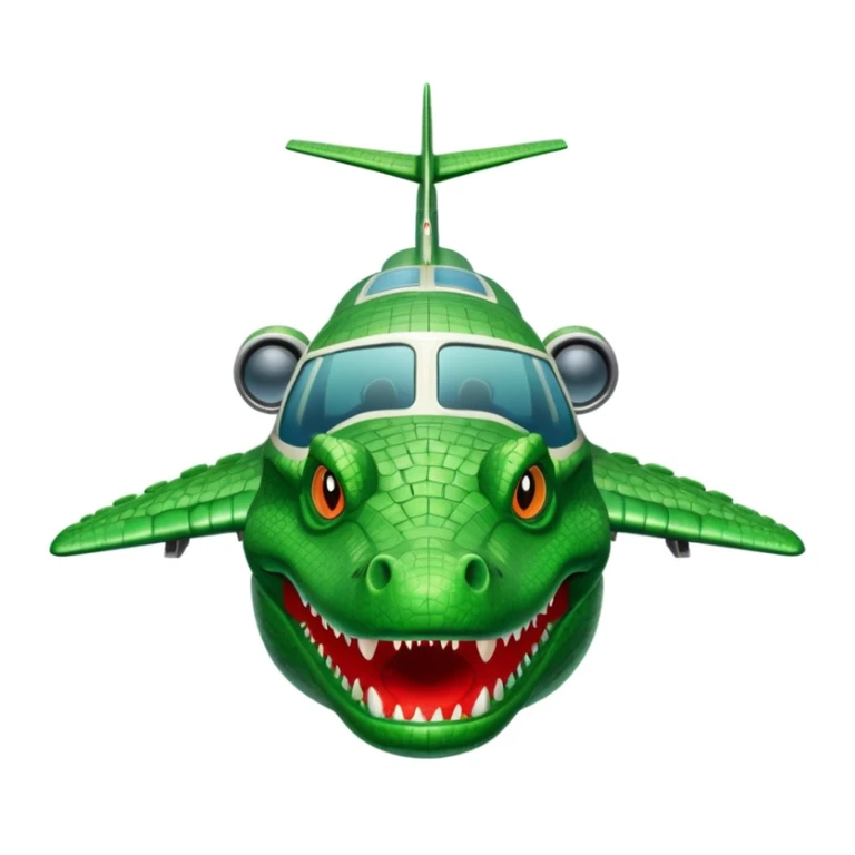 Un avion con cabina de cara de cocodrilo sticker