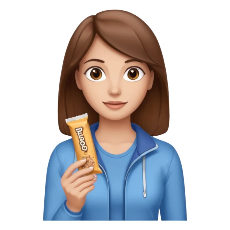 lady holding protein bar sticker