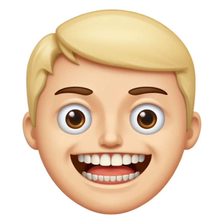 Regular emoji style twitching eye and chattering his teeth sticker