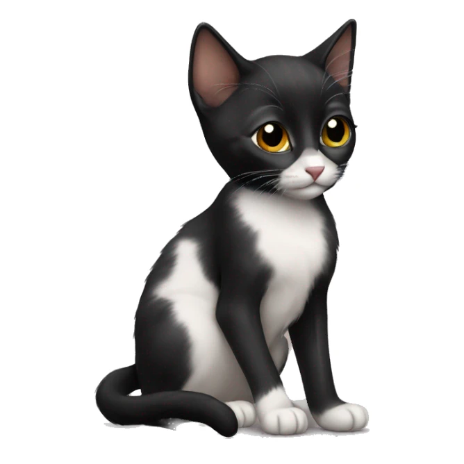Black kitten sticker