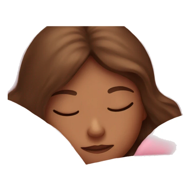 brown hair girl sleeping with a pink blanket  sticker