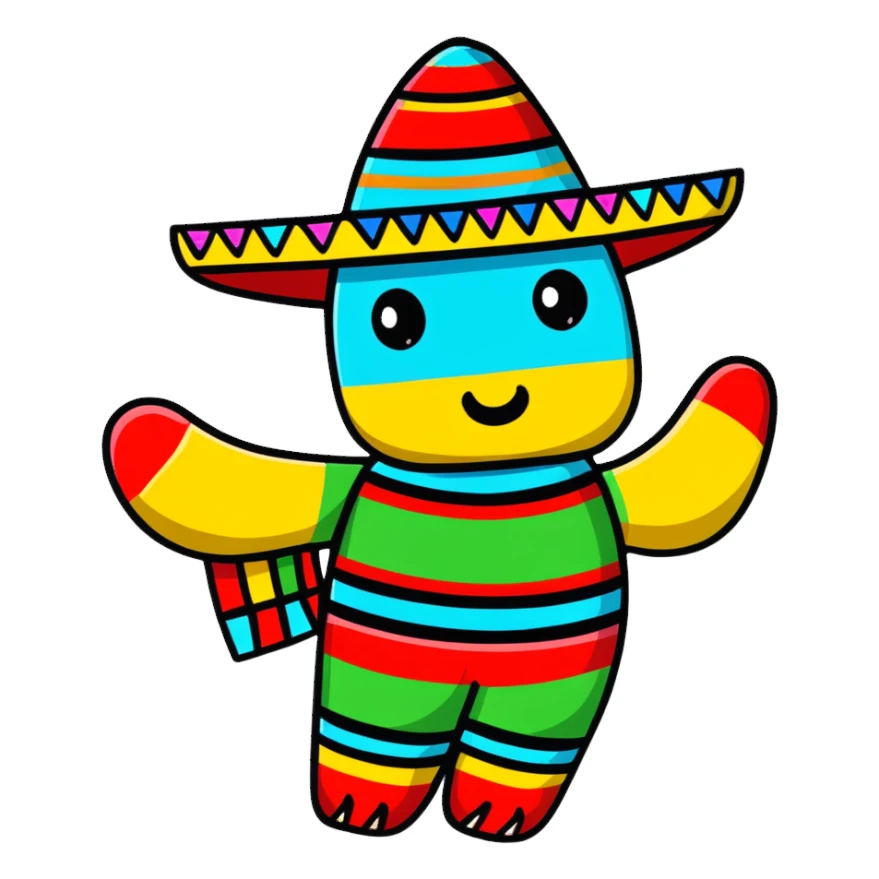mexican pinata decoration sticker