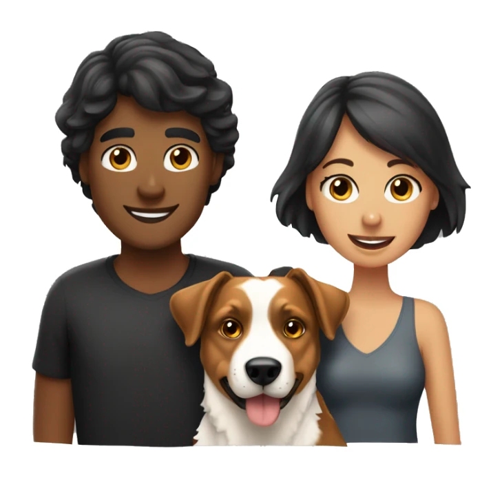 Couple with collie and rottweiler dog sticker