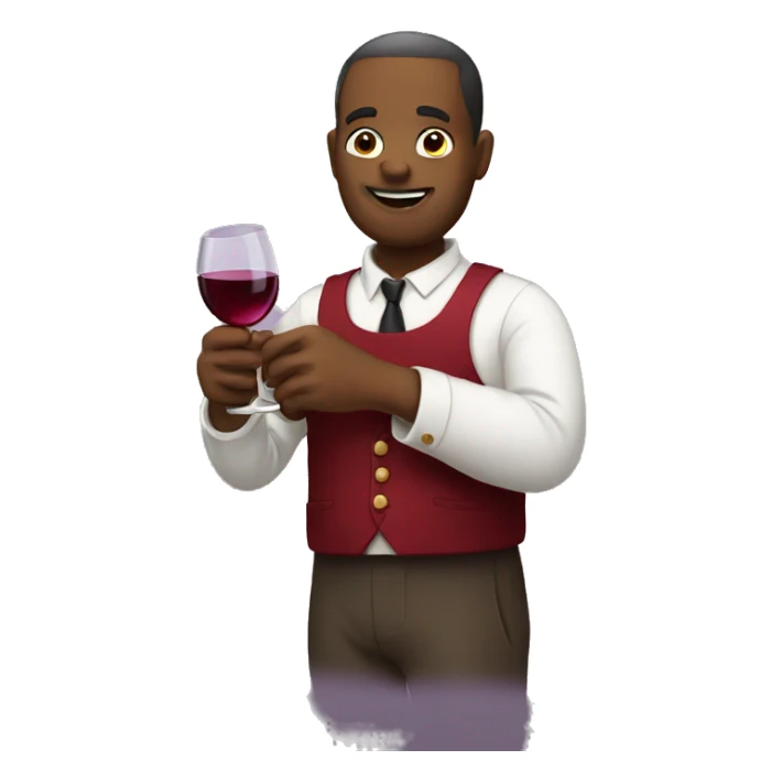 Emoji holding wine sticker