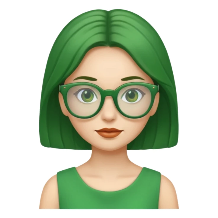 green glasses and green dressed woman sticker