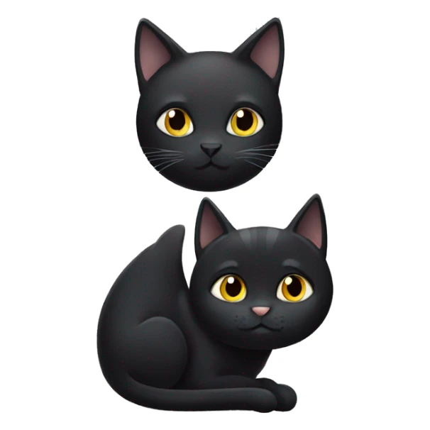 black cat and grey and black cat together sticker