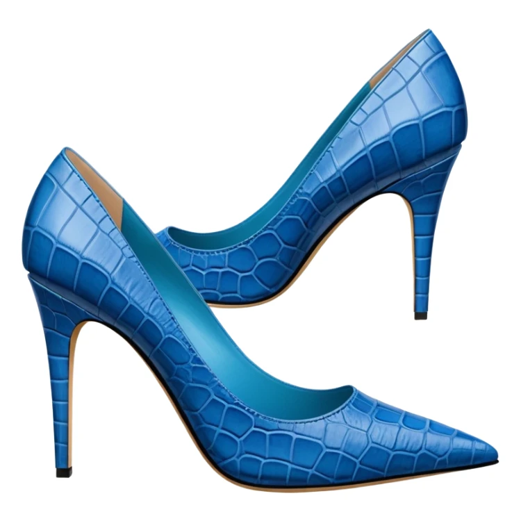 super realistic blue crocodile leather stilletos sticker