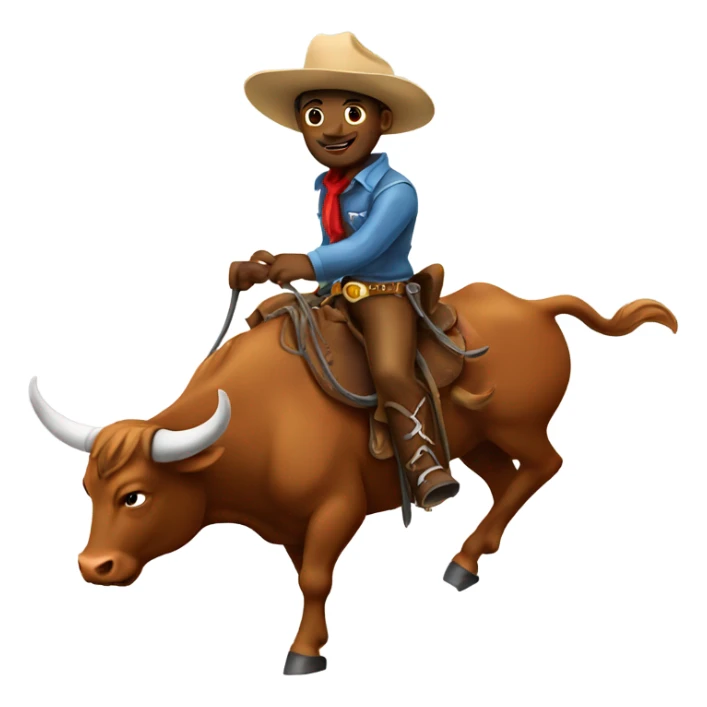 Cowboy riding a bull sticker