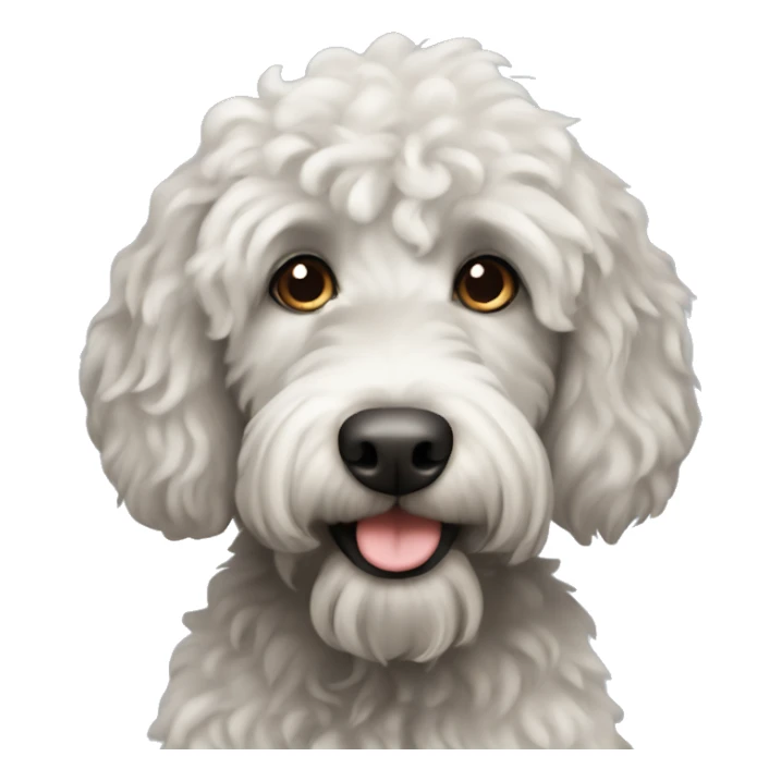 Black labradoodle dog not curly sticker