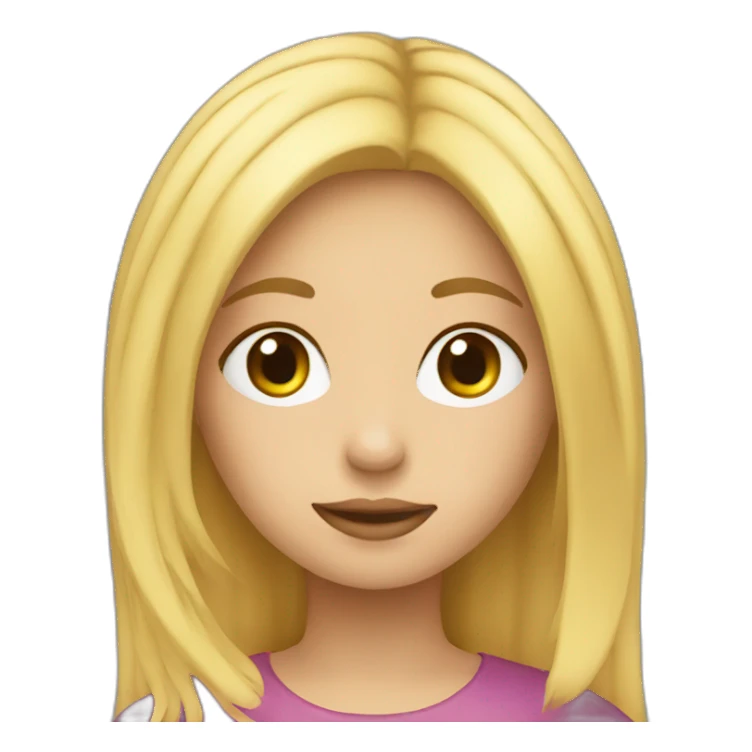 the girl with blond who writes on notebook sticker