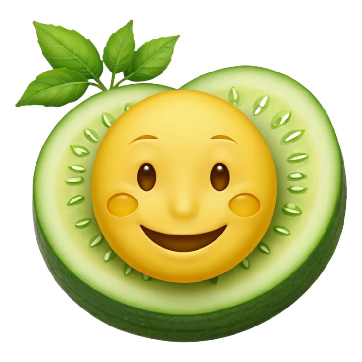 resting yellow smiley face with cucumbers over its eyes sticker