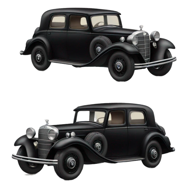 Black Mercedes from 1930s sticker