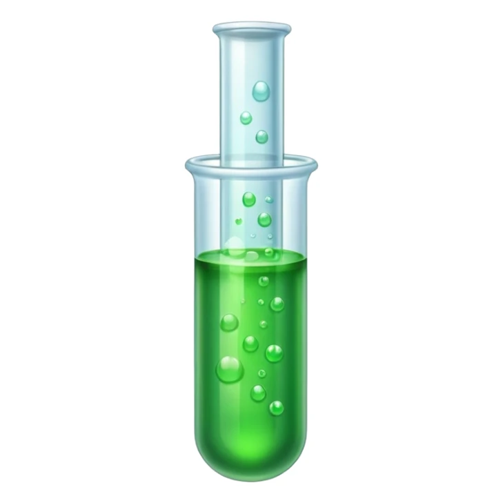 test tube with green liquid sticker