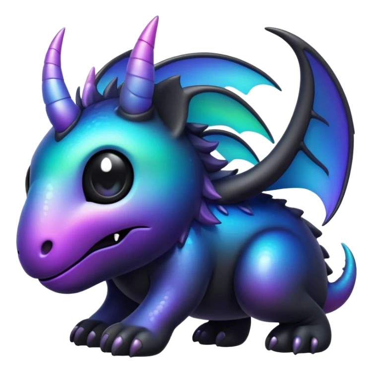  Iridescent gradient black dark fakemon-fantasy-creature sticker