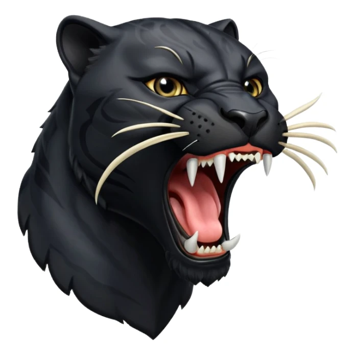 black panther with open mouth roaring sticker