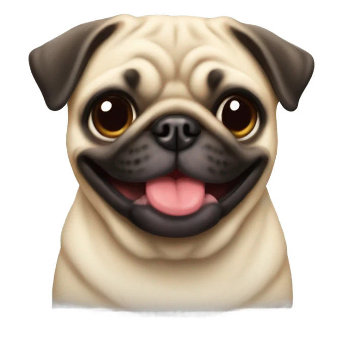 Pug with its tongue out  sticker