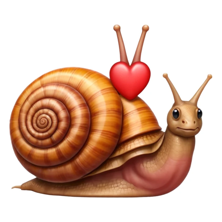 snail with "anatomical heart" as shell sticker