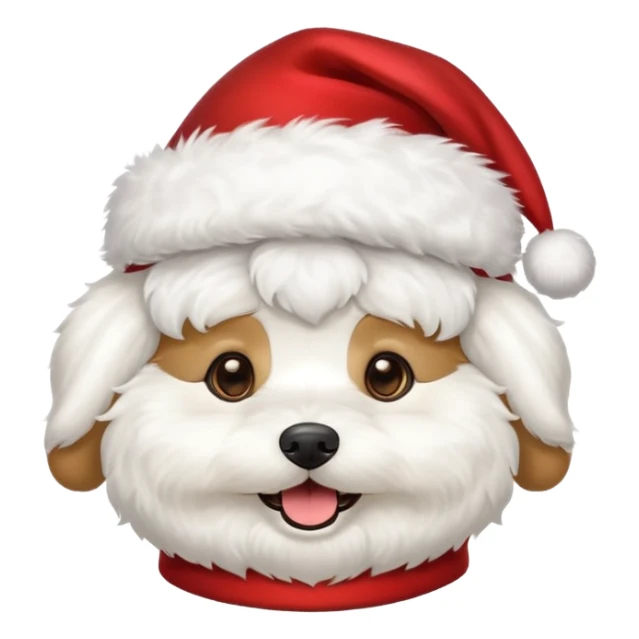 Bichon frisé emoji for x-mas sticker