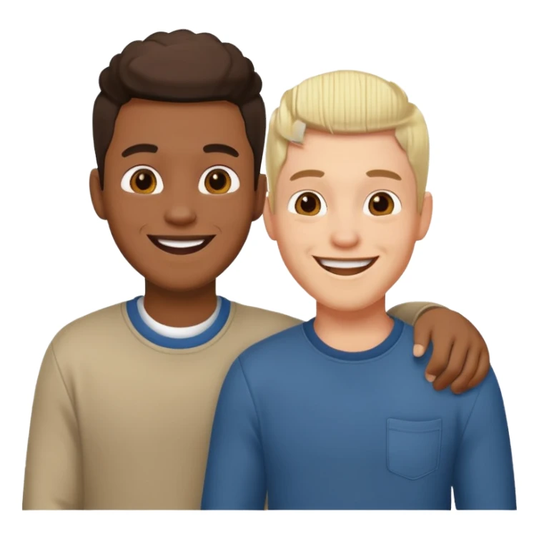 two happy male friends sticker