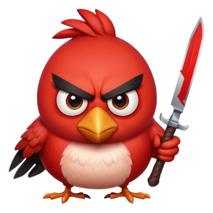 the killer angry bird red with knifes sticker