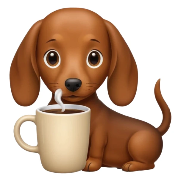 dachshund drinking morning coffee  sticker