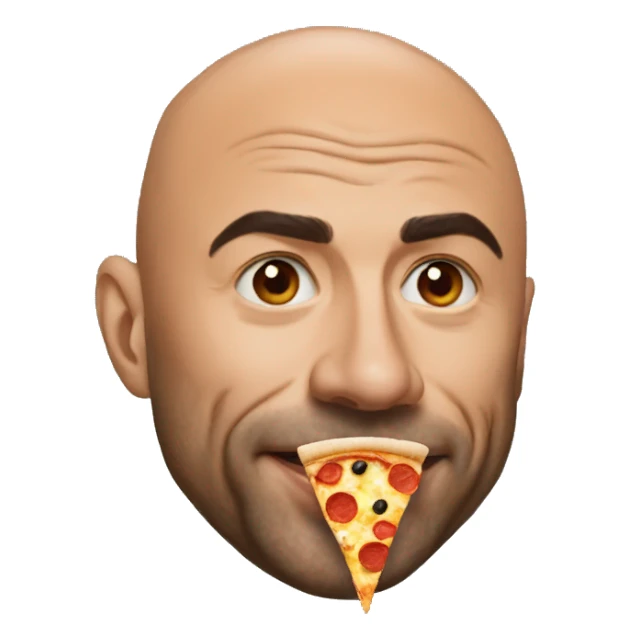 Joe Rogan eating a pizza sticker