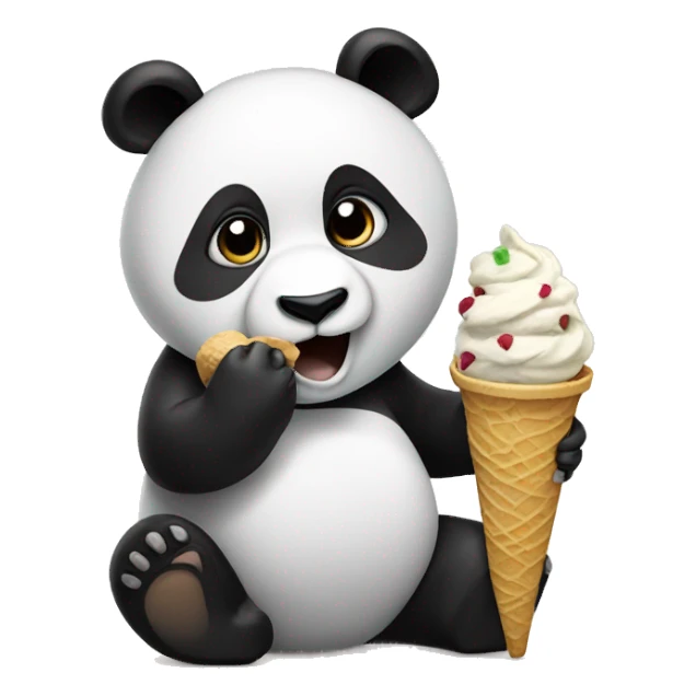 Panda eating ice cream sticker