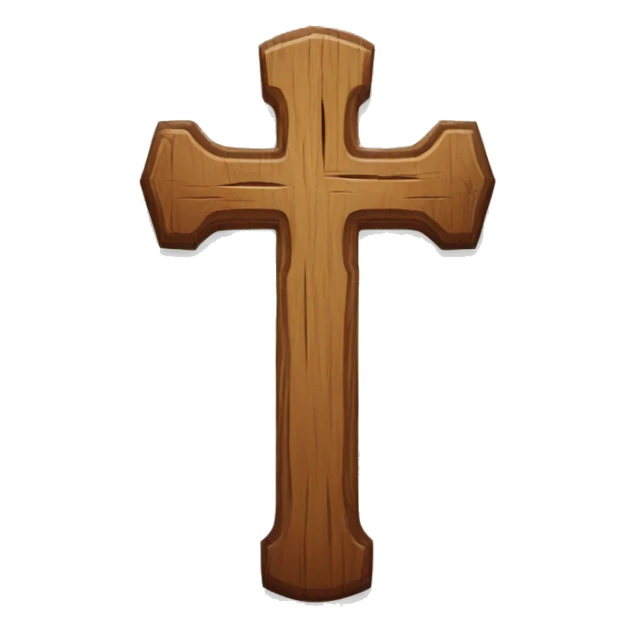 Wooden orthodox cross sticker