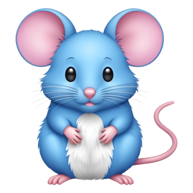 Realistic pink and blue mouse sticker