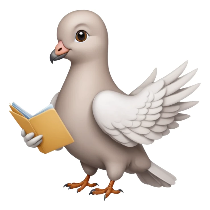 a dove with a letter in its paws sticker