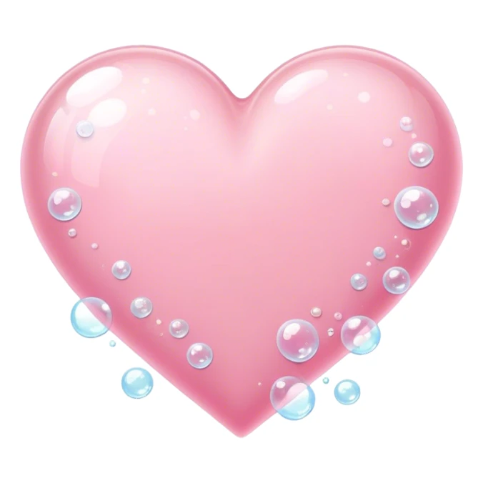 baby pink heart with bubbles sticker