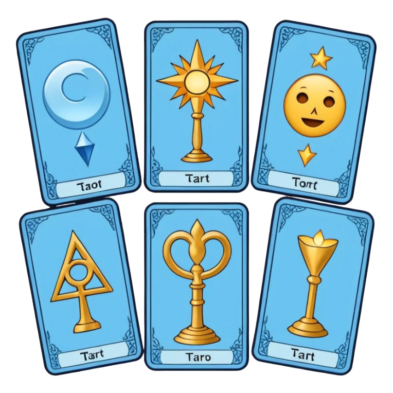 Tarot cards light blue with symbols sticker