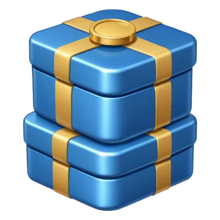 blue coins credit in a package sticker