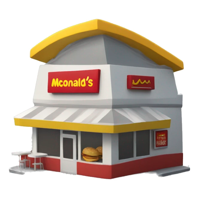 3D model of a small McDonald's restaurant sticker