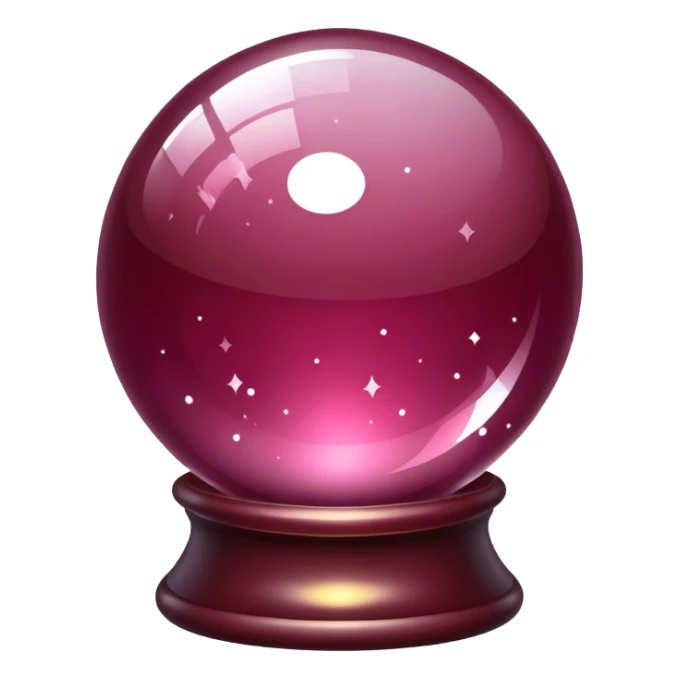 crystal ball sparkles Burgundy sticker