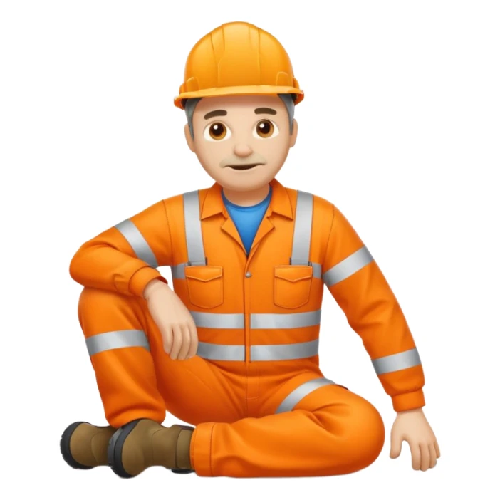engineer hi-vis orange overalls on the floor sticker