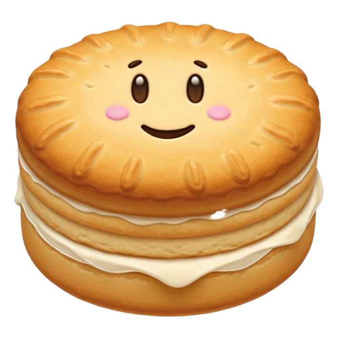 plain fluffy American biscuit, golden brown sticker