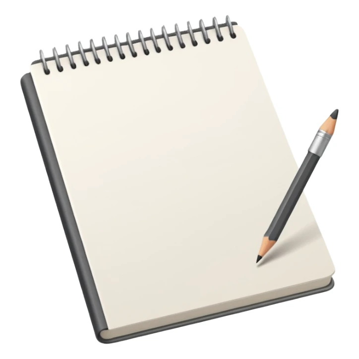 open sketchbook with a pencil above sticker