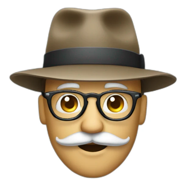 glasses and mustache man wearing a wiatch hat  sticker