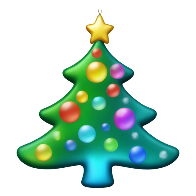 Iridescent Christmas tree ornament sticker
